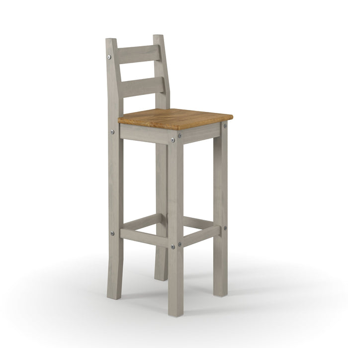 Corona Grey High Bar Chair (pair) Antique Waxed Pine - LuminexFurnitureChairsCRG104