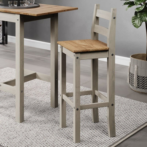 Corona Grey High Bar Chair (pair) Antique Waxed Pine - Luminex FurnitureChairsCRG104