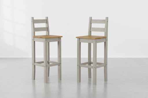 Corona Grey High Bar Chair (pair) Antique Waxed Pine - Luminex FurnitureChairsCRG104