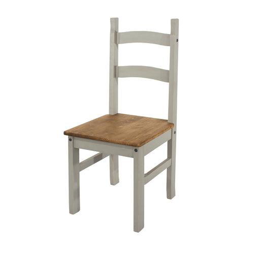 Corona Grey Solid Pine Chairs (pair) Wax Antique Waxed - LuminexFurnitureChairsCRG105