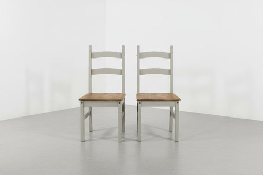Corona Grey Solid Pine Chairs (pair) Wax Antique Waxed - Luminex FurnitureChairsCRG105