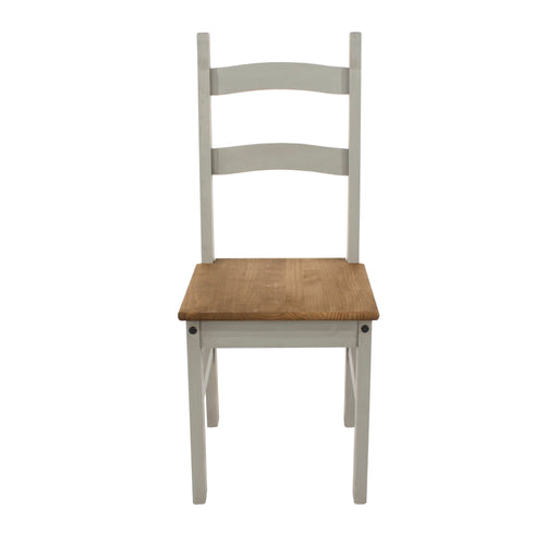 Corona Grey Solid Pine Chairs (pair) Wax Antique Waxed - LuminexFurnitureChairsCRG105