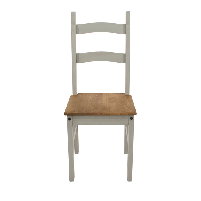 Corona Grey Solid Pine Chairs (pair) Wax Antique Waxed - LuminexFurnitureChairsCRG105