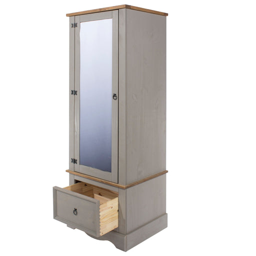 Corona Grey Wardrobe White - LuminexFurnitureWardrobeCRG525