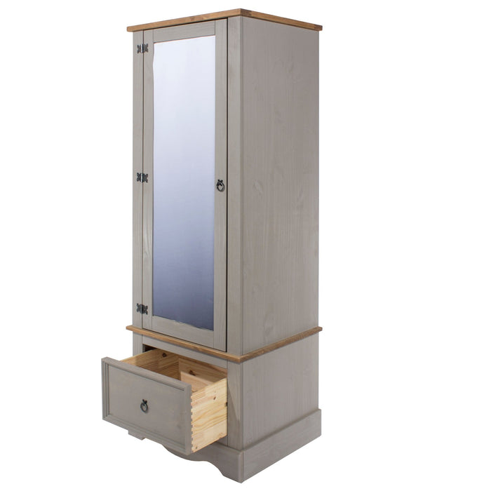 Corona Grey Wardrobe White - LuminexFurnitureWardrobeCRG525