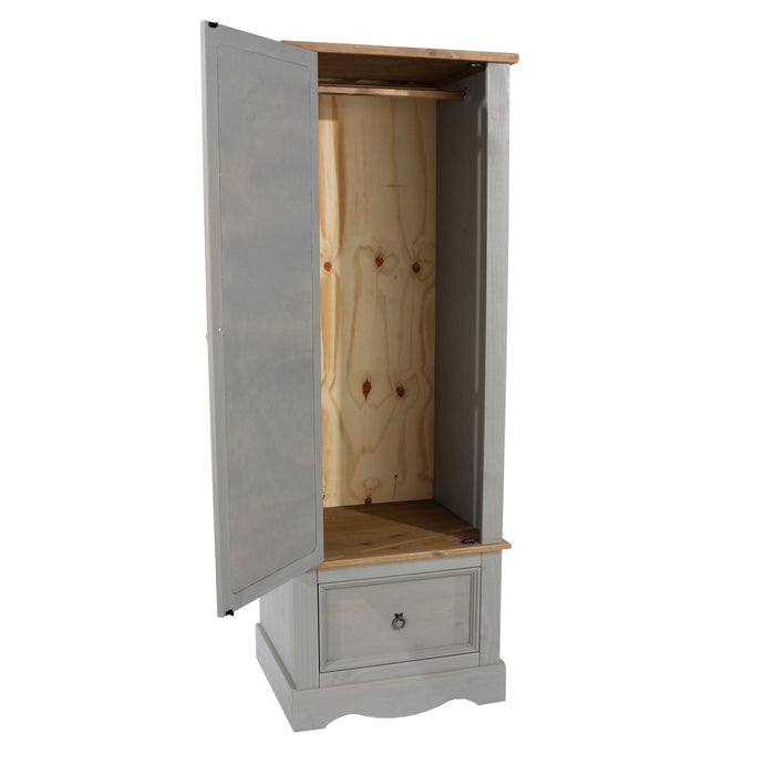 Corona Grey Wardrobe White - LuminexFurnitureWardrobeCRG525