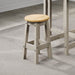 Corona Low Round Breakfast Stools (pair) - Grey - LuminexFurnitureStoolCRGSTL