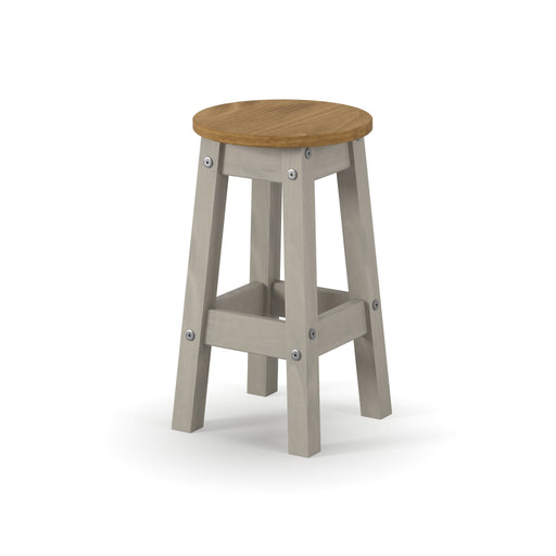 Corona Low Round Breakfast Stools (pair) - Grey - LuminexFurnitureStoolCRGSTL