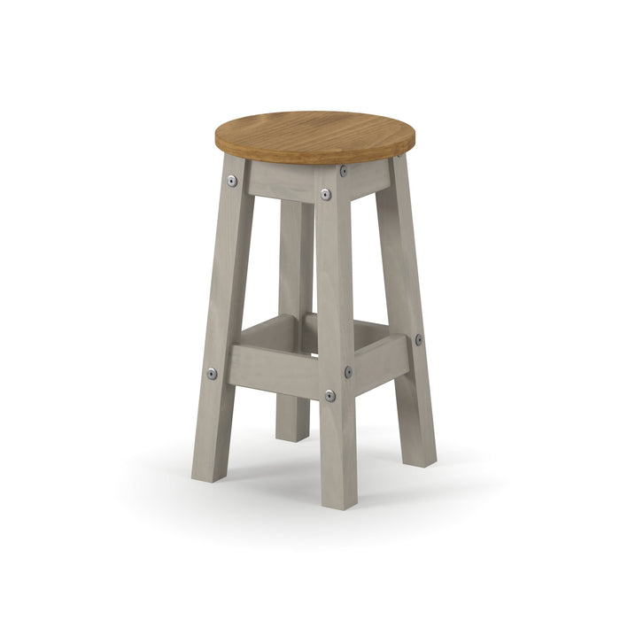 Corona Low Round Breakfast Stools (pair) - Grey - LuminexFurnitureStoolCRGSTL