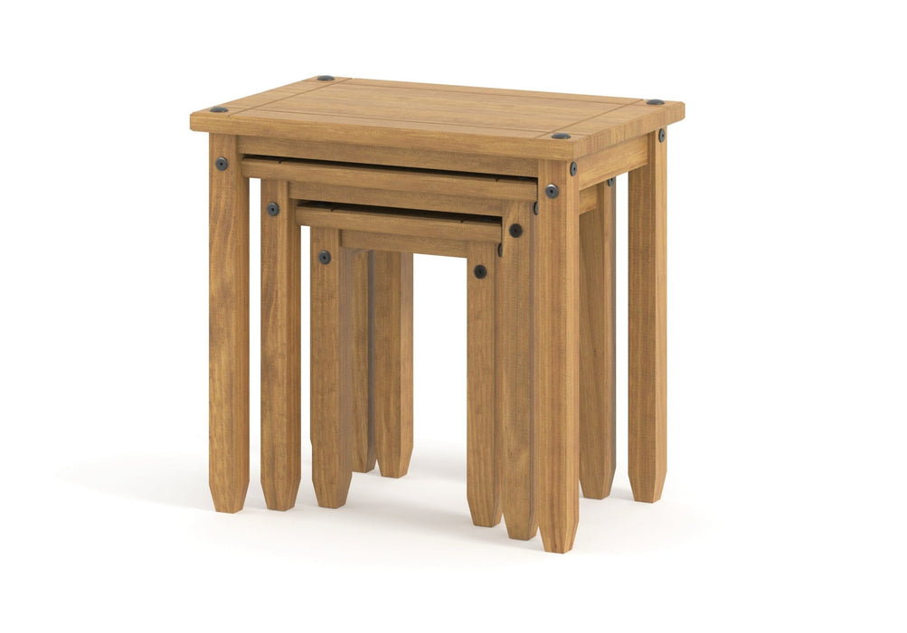 Corona Nest of Tables Antique Waxed Pine - LuminexFurnitureNest of TableCR907