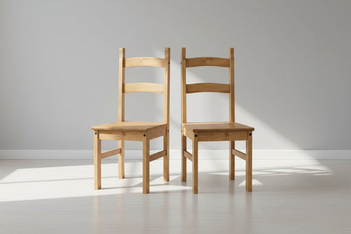 Corona Solid Pine Chairs (pair) Antique Waxed Nan - Luminex FurnitureChairsCR105