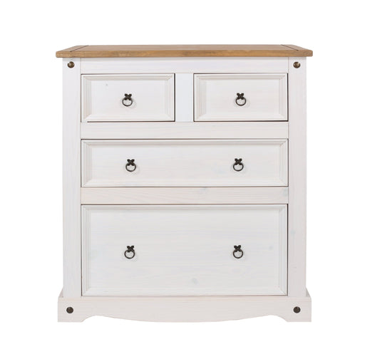 Corona White 2+2 Drawer Chest – White Wax - LuminexFurnitureChest of DrawersCRW112