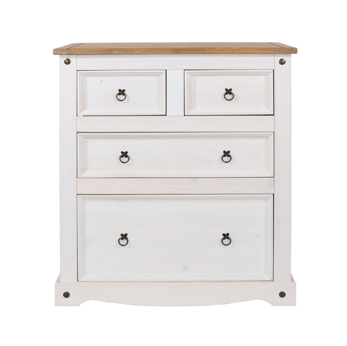 Corona White 2+2 Drawer Chest – White Wax - LuminexFurnitureChest of DrawersCRW112