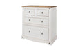 Corona White 2+2 Drawer Chest – White Wax - LuminexFurnitureChest of DrawersCRW112