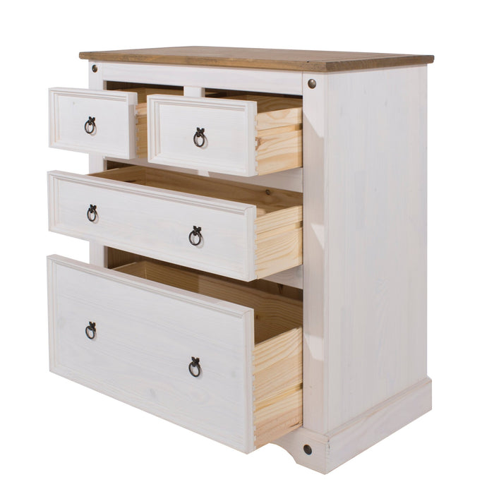 Corona White 2+2 Drawer Chest – White Wax - LuminexFurnitureChest of DrawersCRW112