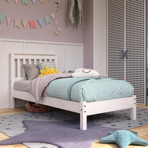 Corona White 3'0" Slatted Low end Bedstead - White - LuminexFurnitureBedCRW300LE