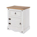 Corona White Bedside Table 1 Door, Drawer Cabinet Wax - LuminexFurnitureBedside TableCRW110