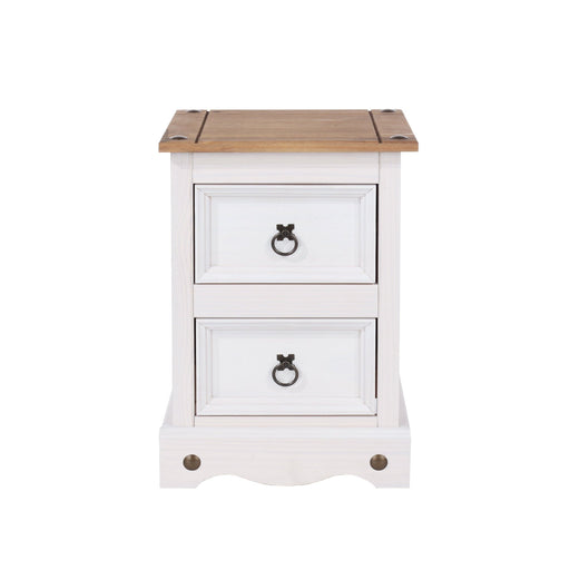 Corona White Bedside Table 2 Drawer Petite Cabinet - LuminexFurnitureBedside TableCRW109