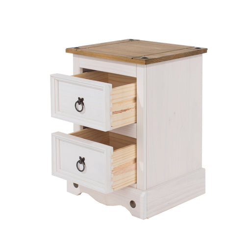 Corona White Bedside Table 2 Drawer Petite Cabinet - LuminexFurnitureBedside TableCRW109