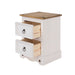 Corona White Bedside Table 2 Drawer Petite Cabinet - LuminexFurnitureBedside TableCRW109