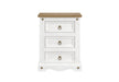Corona White Bedside Table 3 Drawer Cabinet - LuminexFurnitureBedside TableCRW111