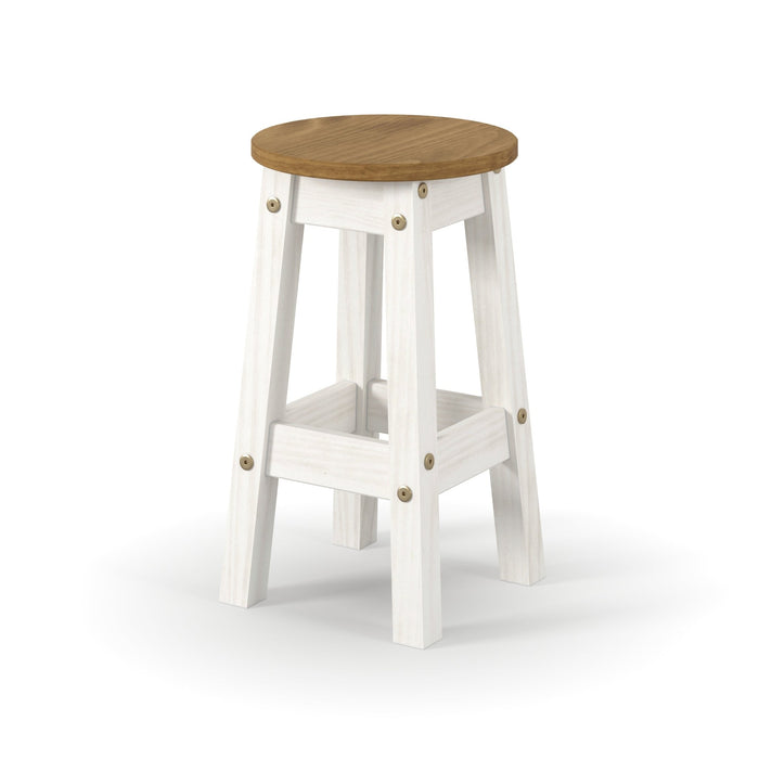 Corona White Bench Seat Low Breakfast Stools (pair) - LuminexFurnitureBench SeatCRWSTL