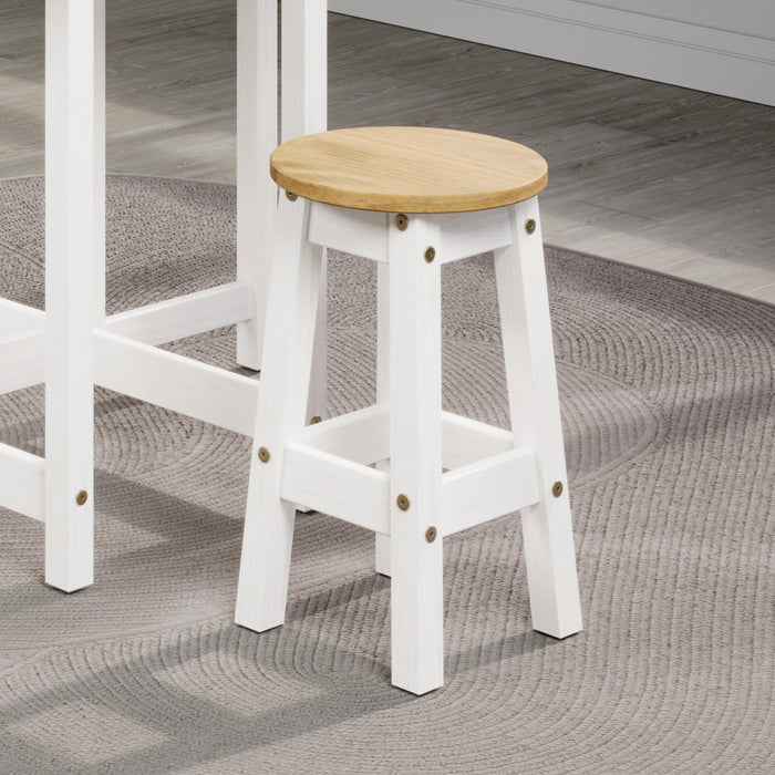 Corona White Bench Seat Low Breakfast Stools (pair) - LuminexFurnitureBench SeatCRWSTL
