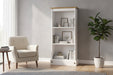 Corona White Bookcase Low Narrow - Luminex Furniture