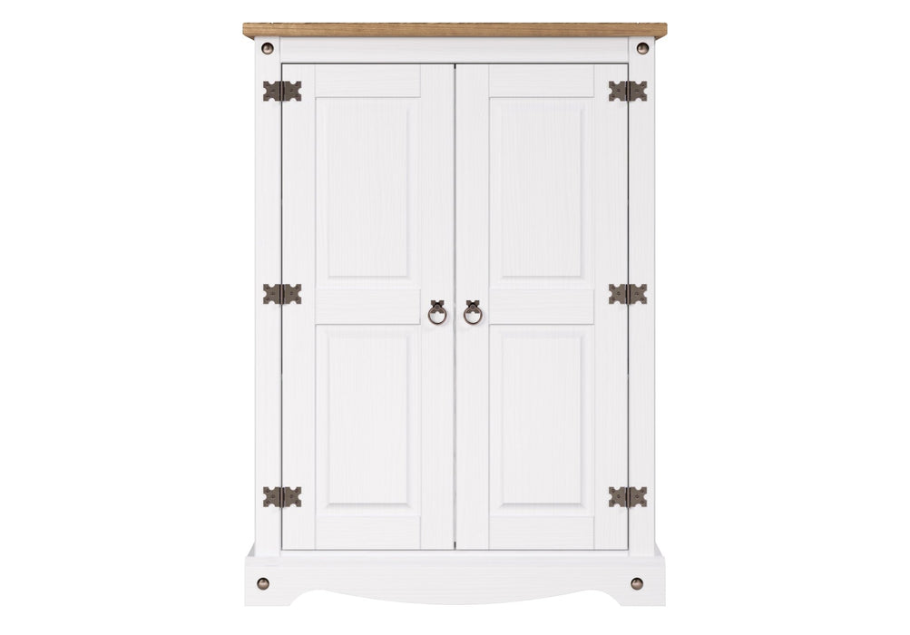 Corona White Bookcase Wax 2 Door Cupboard Unit - LuminexFurnitureBookcaseCRW722