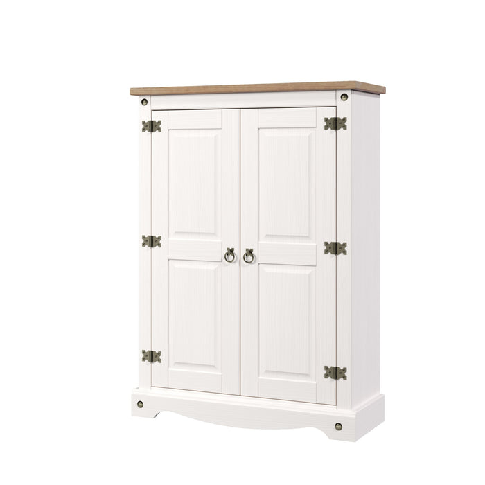 Corona White Bookcase Wax 2 Door Cupboard Unit - LuminexFurnitureBookcaseCRW722