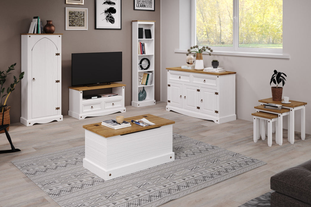 Corona White Bookcase Wax Tall - LuminexFurnitureBookcaseCRW713