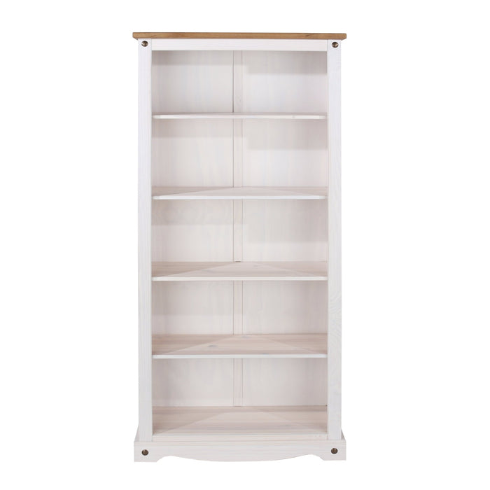 Corona White Bookcase Wax Tall - LuminexFurnitureBookcaseCRW713