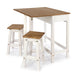Corona White Dining Set Drop Leaf Table & 2 Stools - LuminexFurnitureDining SetCRWTBSET4