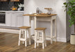 Corona White Dining Set Drop Leaf Table & 2 Stools - LuminexFurnitureDining SetCRWTBSET4
