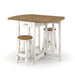 Corona White Dining Set Oval Drop Leaf Table & 2 Stools - LuminexFurnitureDining SetCRWTBSET5