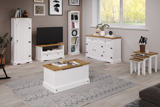 Corona White Sideboard Vestry Cupboard Wax - LuminexFurnitureSideboardCRW705