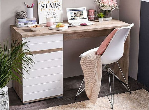 Cortina Oak & White Gloss Office Desk - Luminex FurnitureDesk3037