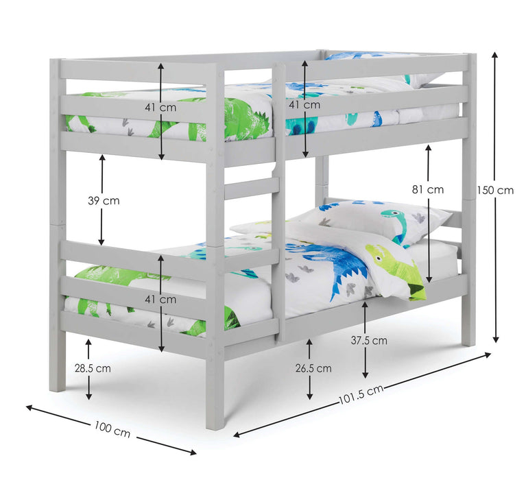 Cosmo Bunk Bed Dove Grey – Solid Pine Kids’ Bunk - Luminex FurnitureBunk BedCAM501
