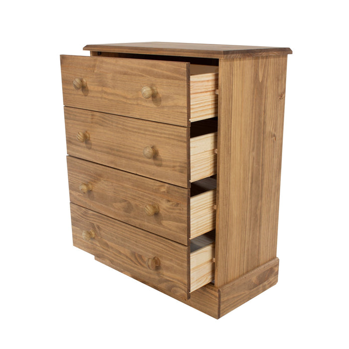 Cotswold 4 Drawer Chest – Antique Waxed Pine - LuminexFurnitureChest of DrawersCT114