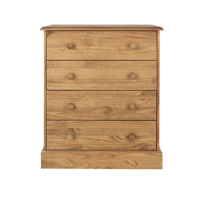Cotswold 4 Drawer Chest – Antique Waxed Pine - LuminexFurnitureChest of DrawersCT114