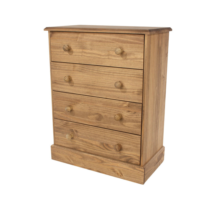 Cotswold 4 Drawer Chest – Antique Waxed Pine - LuminexFurnitureChest of DrawersCT114