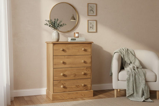 Cotswold Antique Waxed Pine 4 Drawer Chest of Drawers - Luminex FurnitureChest of DrawersCT114
