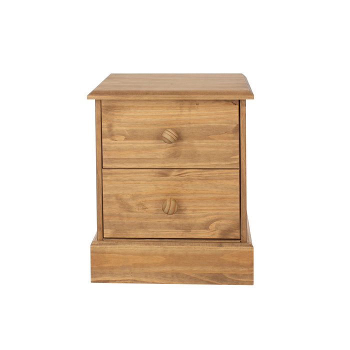 Cotswold Bedside Table 2 Drawer Cabinet Antique Waxed Pine - LuminexFurnitureBedside TableCT110