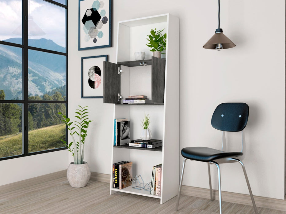 Dallas Bookcase White With Doors - LuminexFurnitureBookcaseDL204