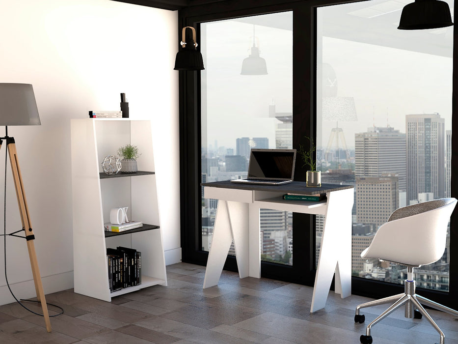 Dallas Desk White Home Office With Drawer - LuminexFurnitureDeskDL106