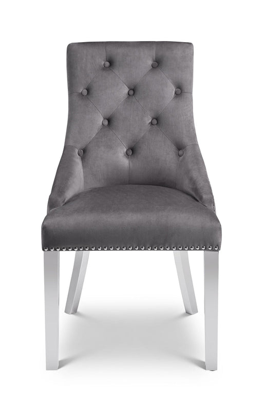 Dalton Lion Head Grey Velvet Dining Chairs – Set of 2 - Luminex FurnitureChairsGLA002