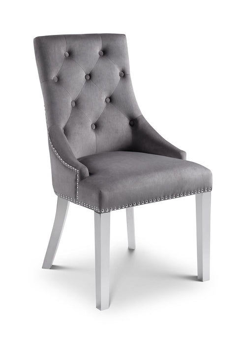 Dalton Lion Head Grey Velvet Dining Chairs – Set of 2 - Luminex FurnitureChairsGLA002