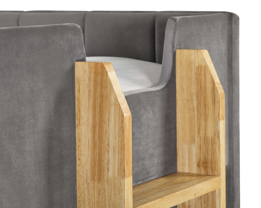 Dandelion Bunk – Grey Velvet Kids’ Bunk Bed - Luminex FurnitureBunk BedDAY001