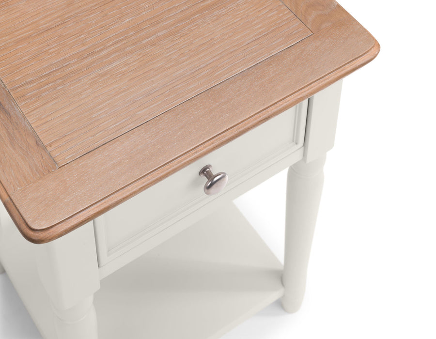 Daphne 1 Drawer Lamp Table – Grey & Limed Oak Effect - Luminex FurnitureLamp TablePRO104