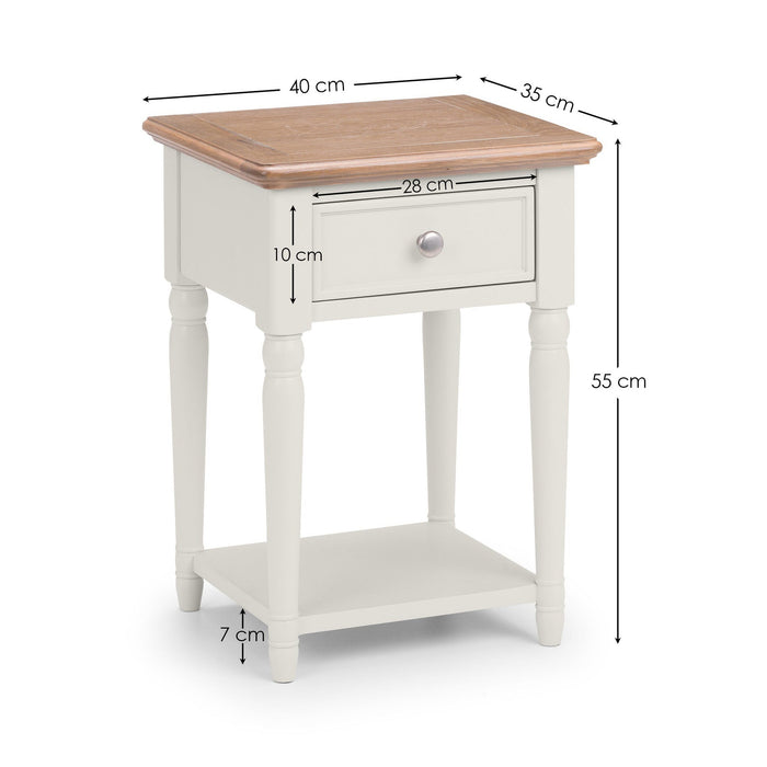 Daphne 1 Drawer Lamp Table – Grey & Limed Oak Effect - Luminex FurnitureLamp TablePRO104